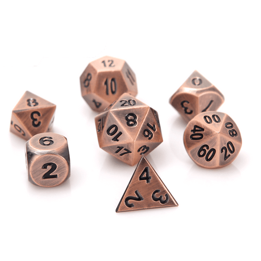 Dice 7-set Metal Classic (16mm) Battleworn Copper