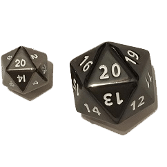 Polyhedral Dice d20 Metal (35mm) Black Nickel Hue