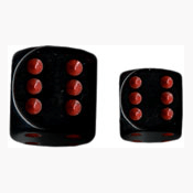 Dice Set 12d6 Opaque (16mm) 25618 Black / Red