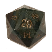 Polyhedral Dice d20 Stone (35mm) Bloodstone