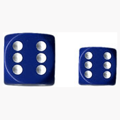 Dice Set 12d6 Opaque (16mm) 25606 Blue / White