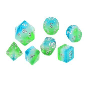 Dice 7-set Translucent (16mm) Blue Hawaiian