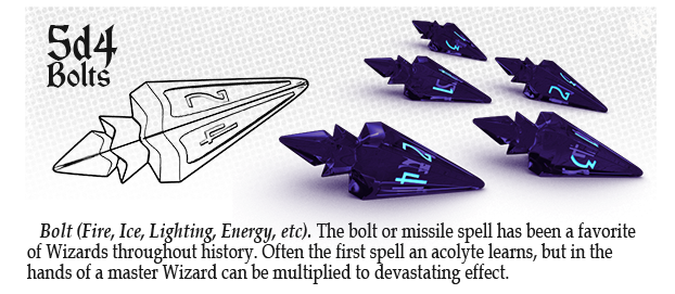 Bolt Dice Set (5d4) Violet Storm w/ Lightning