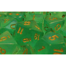 Dice Set 36d6 Borealis (12mm) 27825 Light Green / Gold