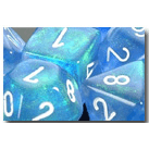 Dice 7-set Borealis (16mm) 27426 Sky Blue / White