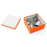 Boxie Minibox Square Tin : Orange / White
