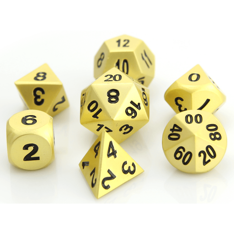 Dice 7-set Metal Classic (16mm) Brilliant Gold
