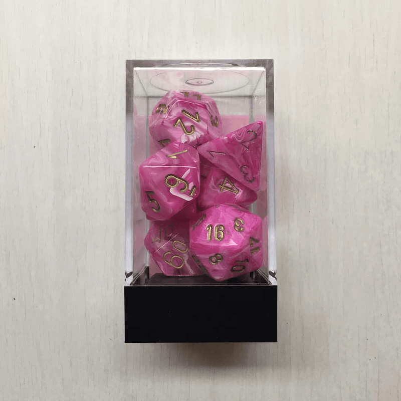 Dice 7-set Vortex (16mm) 27454 Pink / Gold