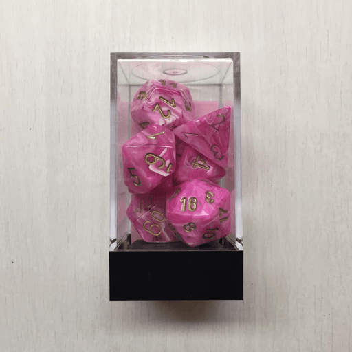 Dice 7-set Vortex (16mm) 27454 Pink / Gold