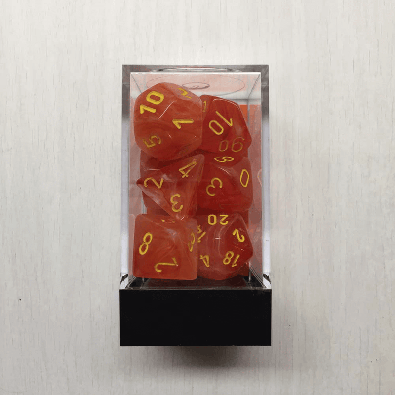 Dice 7-set Ghostly Glow (16mm) 27523 Orange / Yellow