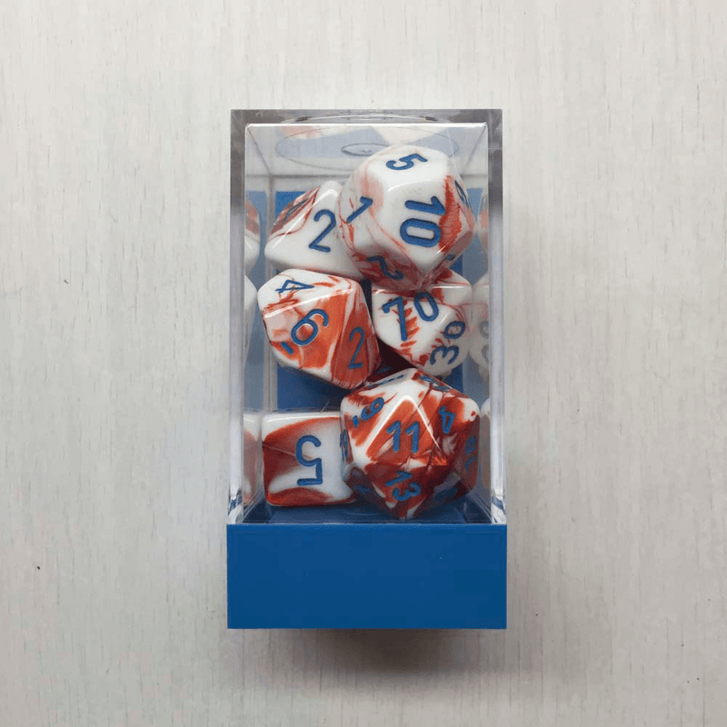 Dice 7-set Gemini (16mm) 30022 Red-White / Blue