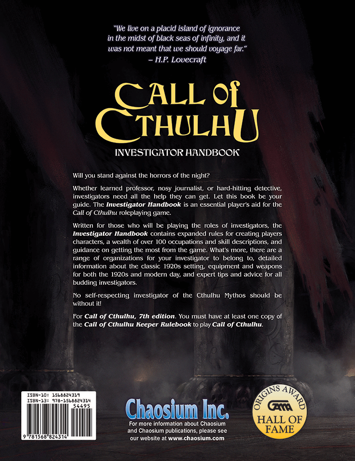 Call of Cthulhu (7th ed) Core Rulebook Investigator Handbook