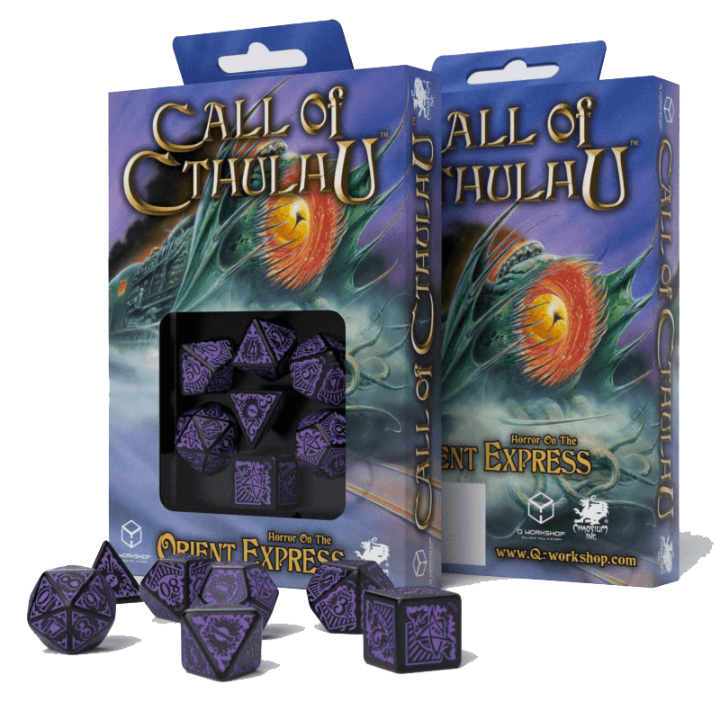 Dice 7-set Call of Cthulhu (16mm) Orient Express Black / Purple