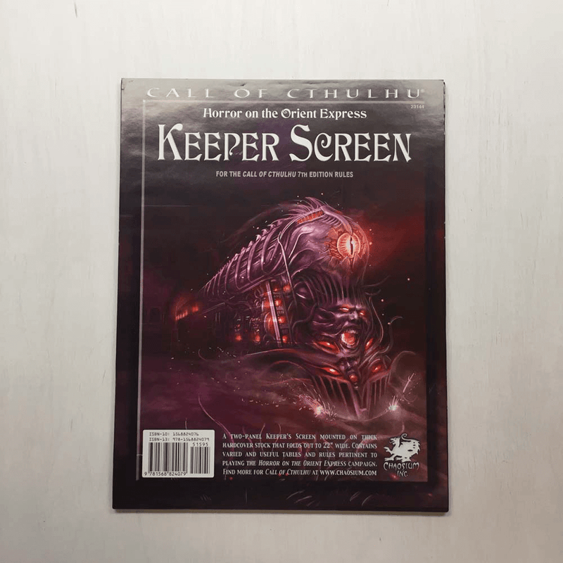 Call of Cthulhu (7th ed) Keeper Screen : Orient Express