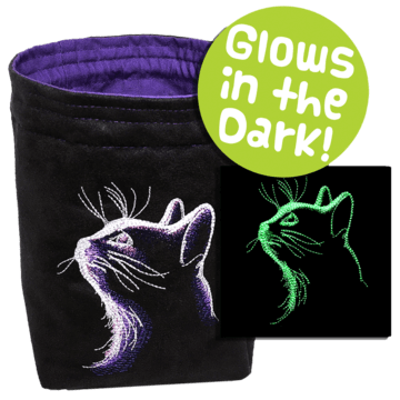 Dice Bag Glow in the Dark (4x4x6in) Cat : Black