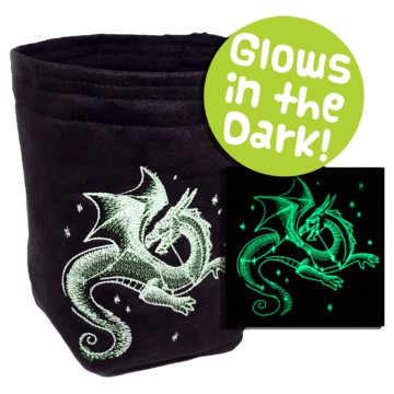 Dice Bag Glow in the Dark (4x4x6in) Celestial Dragon : Black