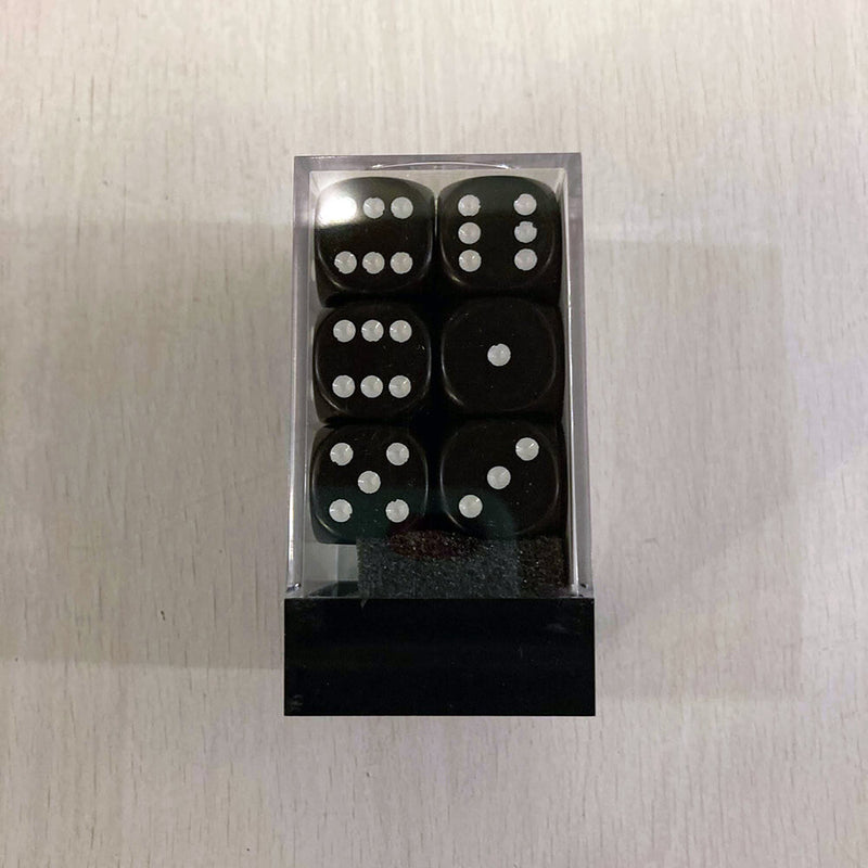 Dice Set 12d6 Opaque (16mm) 25608 Black / White