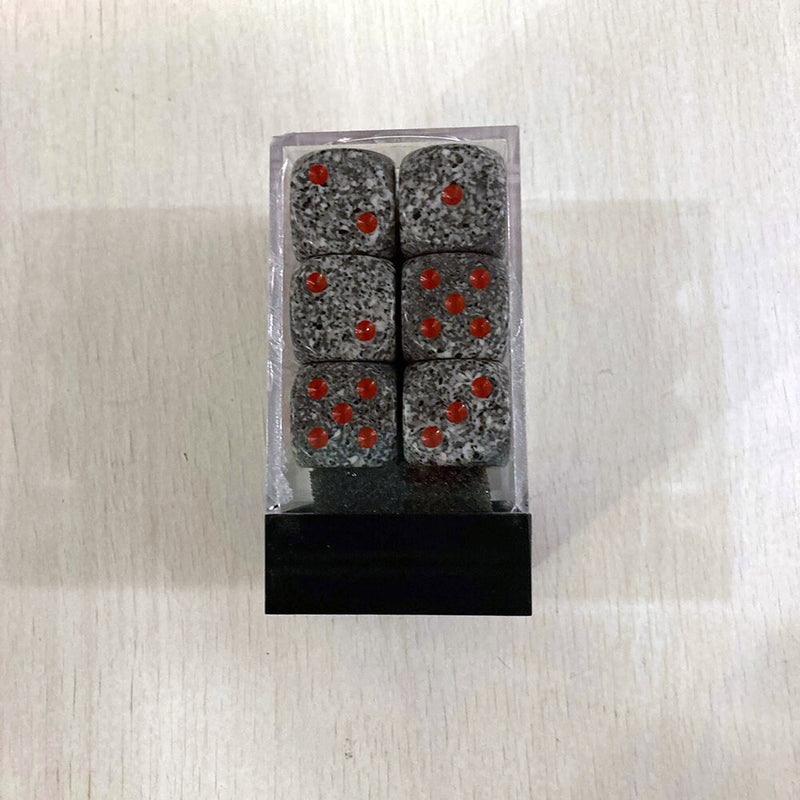 Dice Set 12d6 Speckled (16mm) 25720 Granite / Red