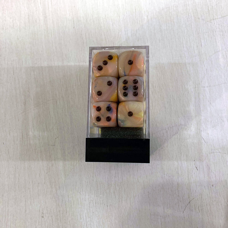 Dice Set 12d6 Festive (16mm) 27642 Circus / Black