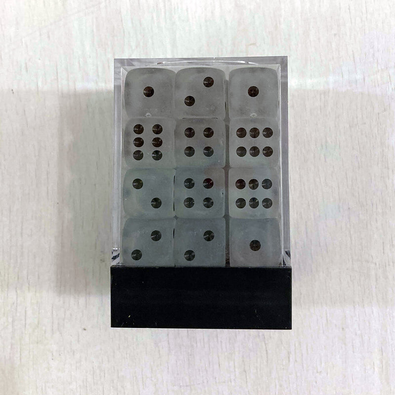 Dice Set 36d6 Frosted (12mm) 27801 Clear / Black