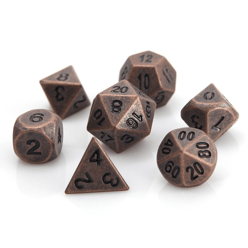 Dice 7-set Metal Classic (16mm) Ancient Copper