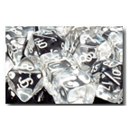 Dice Set 12d6 Translucent (16mm) 23601 Clear / Black