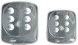 Dice Set 12d6 Translucent (16mm) 23601 Clear / Black