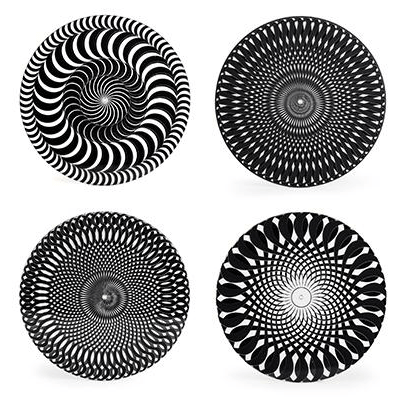 Coaster Set (4ct) Moire : Black / White