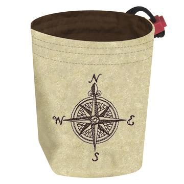 Dice Bag Nauticus (4x4x6in) Compass Rose : Tan / Brown