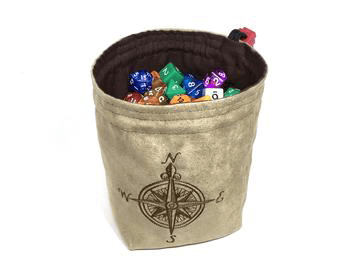 Dice Bag Nauticus (4x4x6in) Compass Rose : Tan / Brown