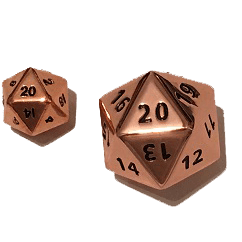 Polyhedral Dice d20 Metal (35mm) Copper Hue