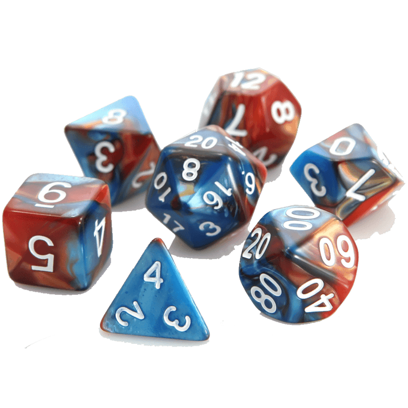 Dice Set Marble (7ct, 16mm) Copper Turquoise Alloy
