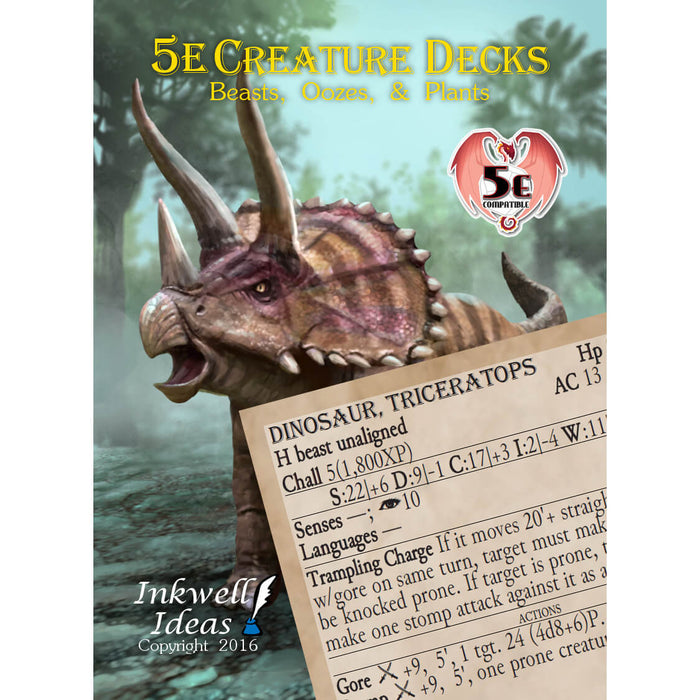 D&D (5e) Creature Deck : Beasts, Oozes, & Plants