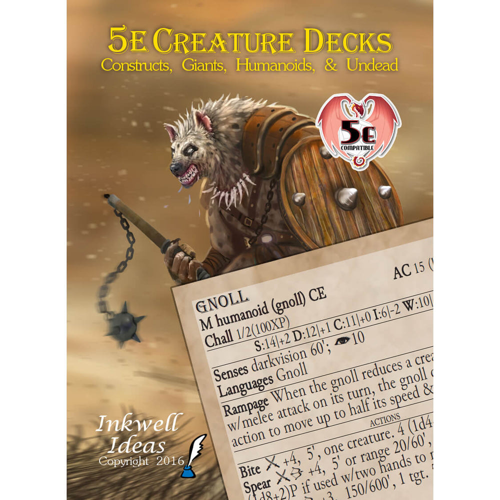 D&D (5e) Creature Deck : Constructs, Giants, Humanoids, Undead