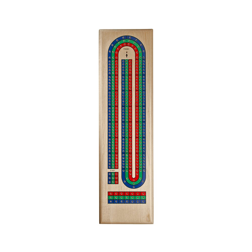 Cribbage 3-track (Tri-Color) Natural Wood