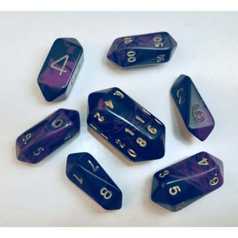 Dice 7-set Crystal Oblivion (16mm) Purple