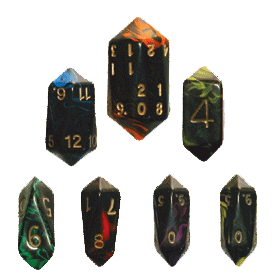 Dice 7-set Crystal Oblivion (16mm) Blue