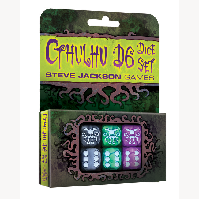 Dice 6d6 Cthulhu (19mm) Green / Black / Purple