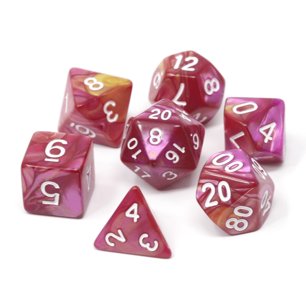 Dice 7-set Marble (16mm) Cursed Rose