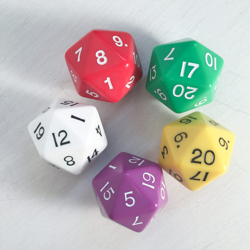 Polyhedral Dice Jumbo d20 (30mm) Assorted