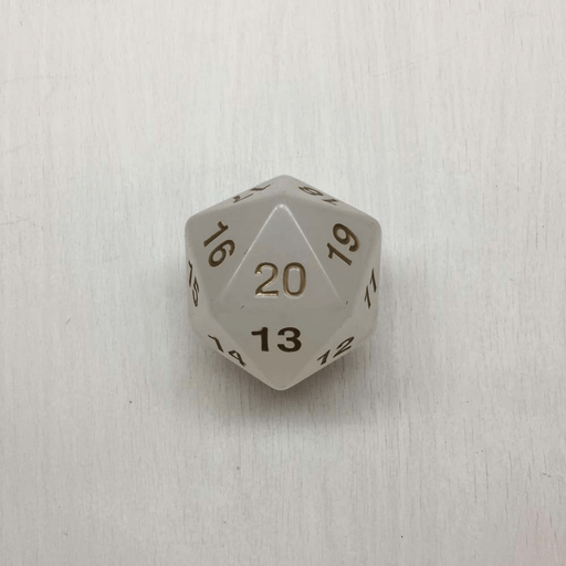 Polyhedral Dice Giant Spindown d20 Translucent (55mm) Pearl