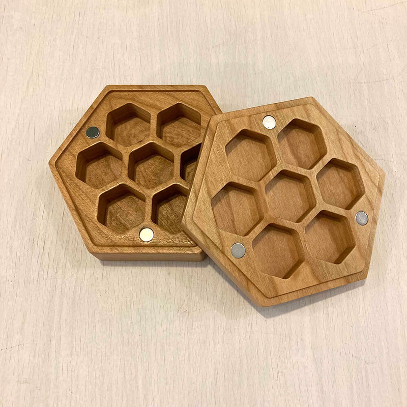 Wood Box Dice Hive Cherry