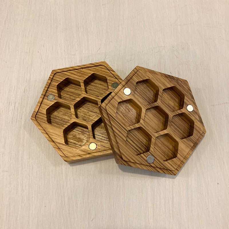 Wood Box Dice Hive Zebrawood