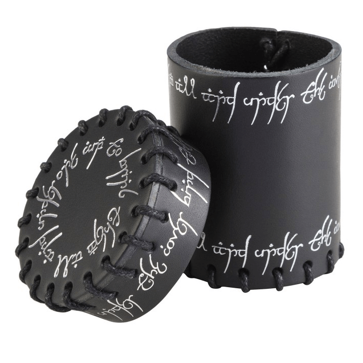 Dice Cup Black Leather Elven
