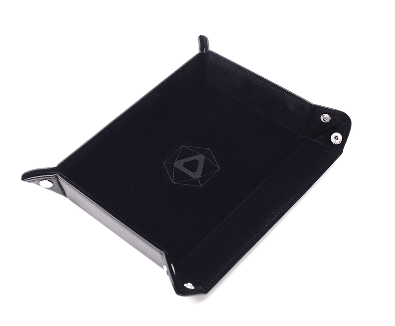 Dice Tray (8x11in) Leather Black / Velvet Black