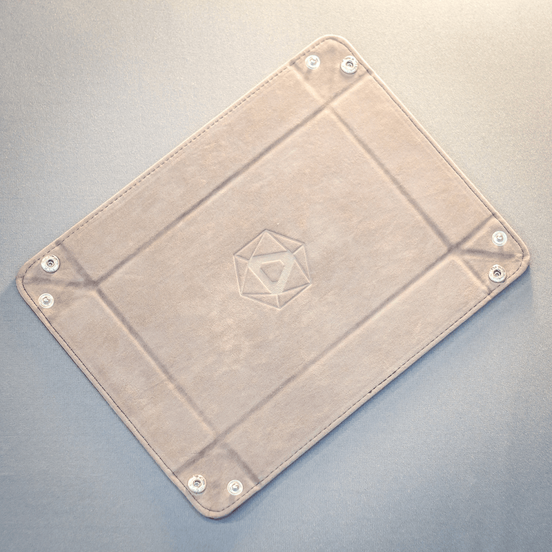 Dice Tray (8x11in) Leather Black / Velvet Grey