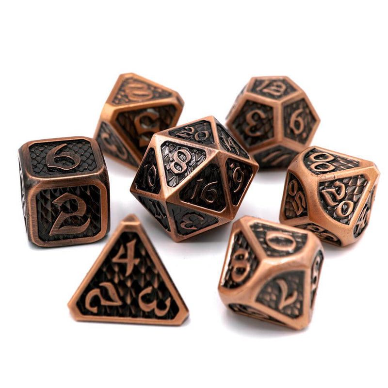 Dice 7-set Metal Drakona (16mm) Eldric Cuprum