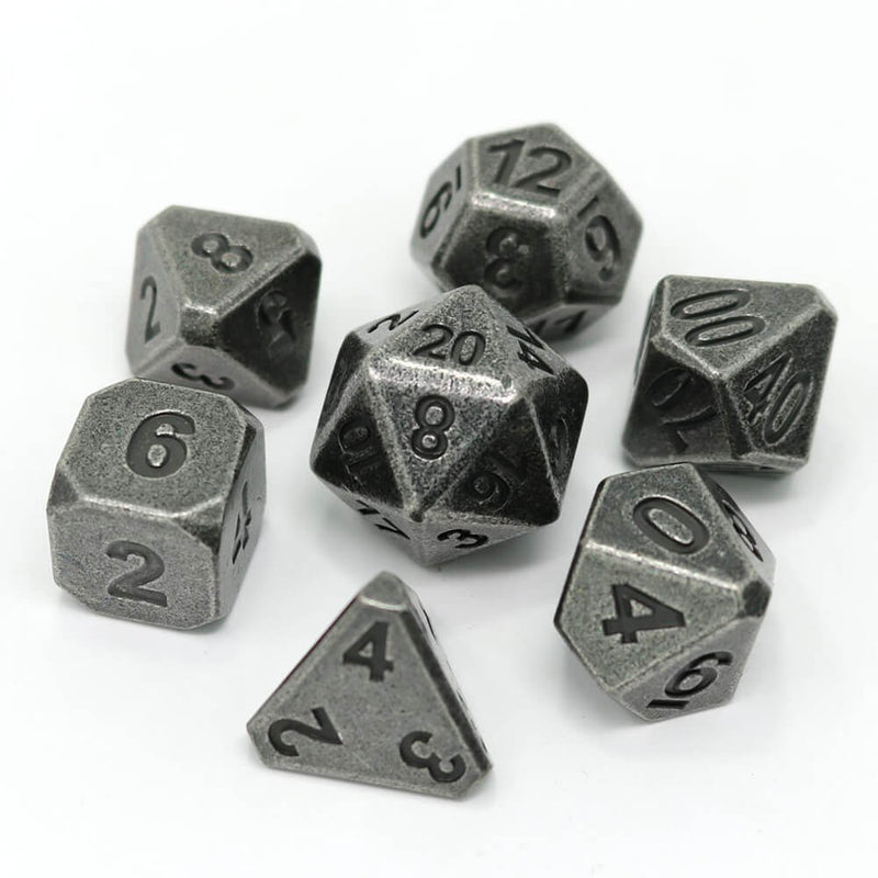 Dice 7-set Metal Forge (16mm) Ancient Silver