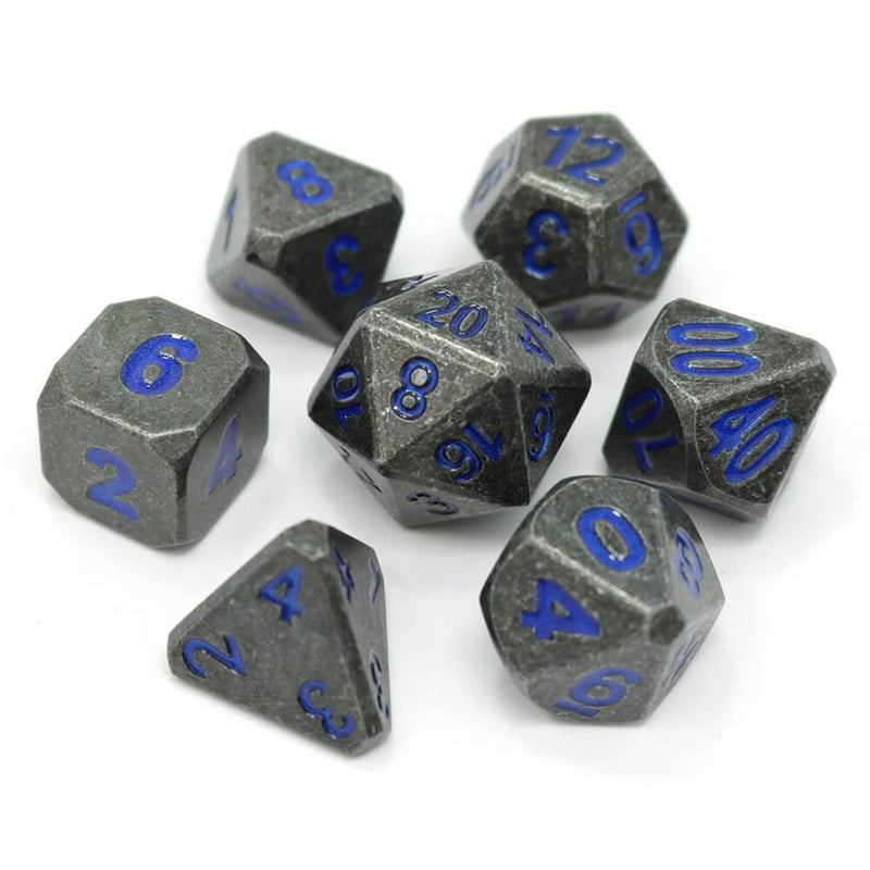 Dice 7-set Metal Forge (16mm) Dimension Blue