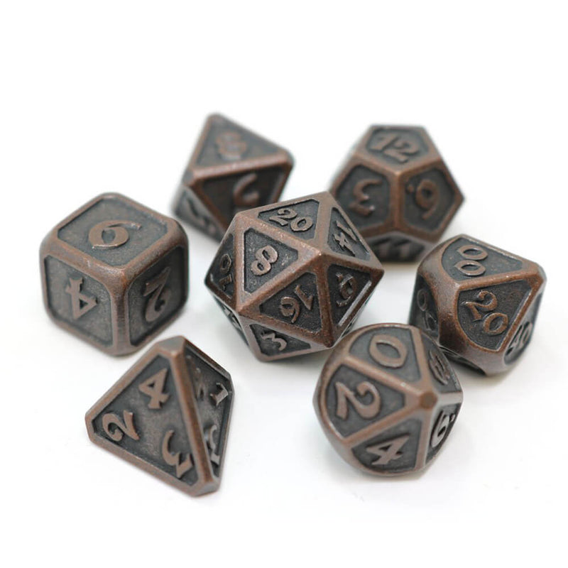 Dice 7-set Metal Mythica (16mm) Dark Copper
